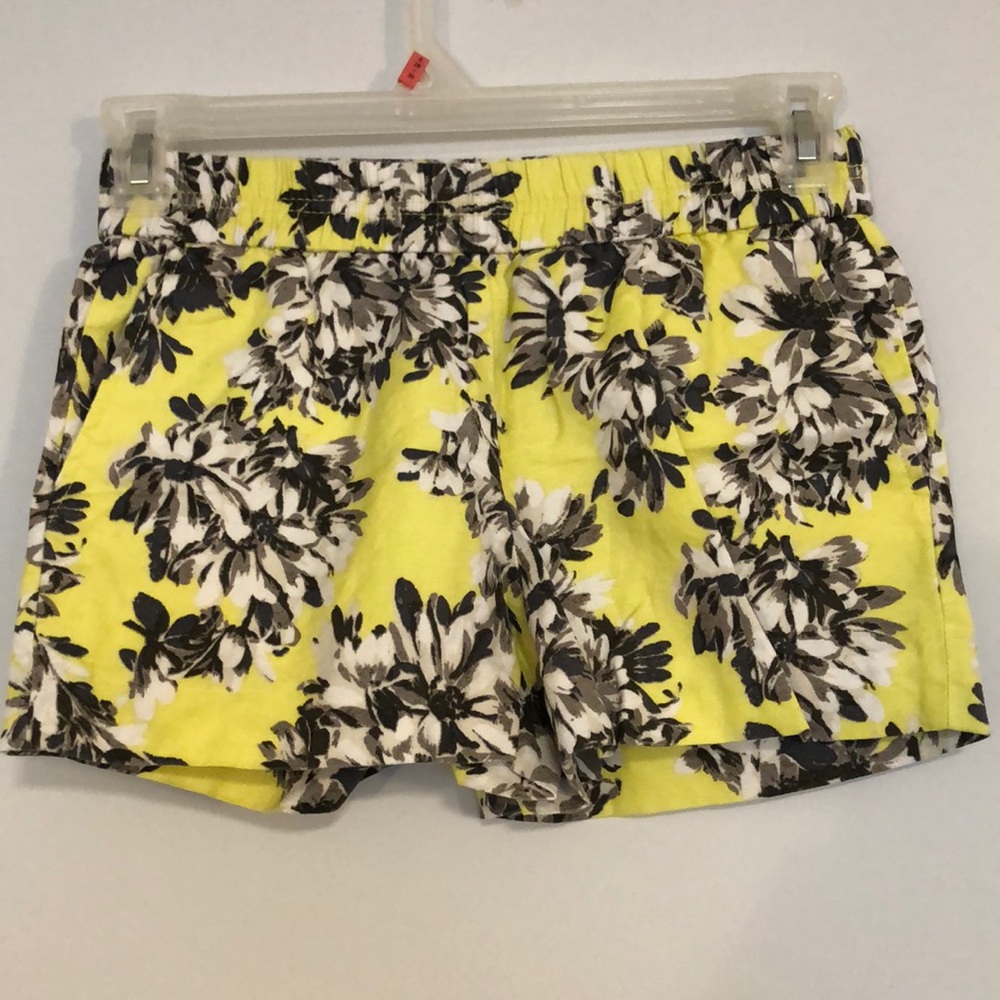 J. Crew yellow/grey slip on shorts
